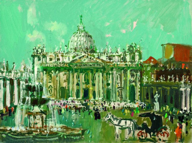 Pippal Hans Robert - Rom, Petersplatz im Sommer